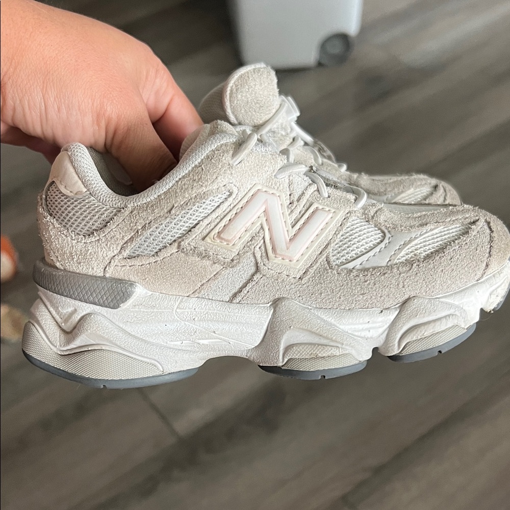 New Balance 9060 toddler Off-White and Cream Chunky Athletic Sneaker